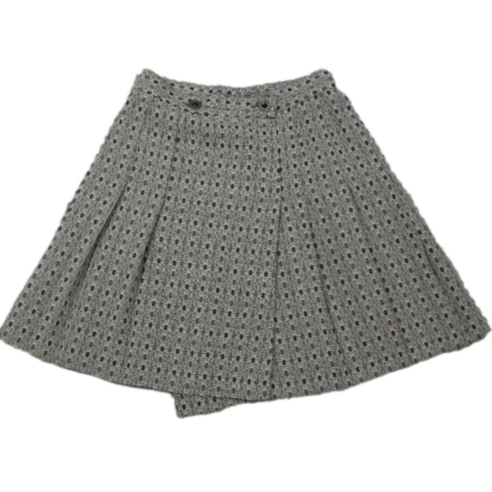 La Belle Fashions Inc. Gray/Black Pleated Wrap Around Skirt Size 6